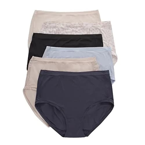 Hanes Women's ComfortFlex Fit Stretch Briefs Panties, Microfiber, Assorted, X Large | Breathable, No-ride-up, Tagless thumbnail 1