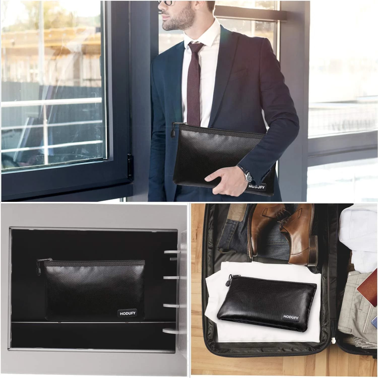 Hodufy Fireproof Money Bag - 10.6"x6.7" & 5"x8" | Fireproof & Waterproof Security Envelope