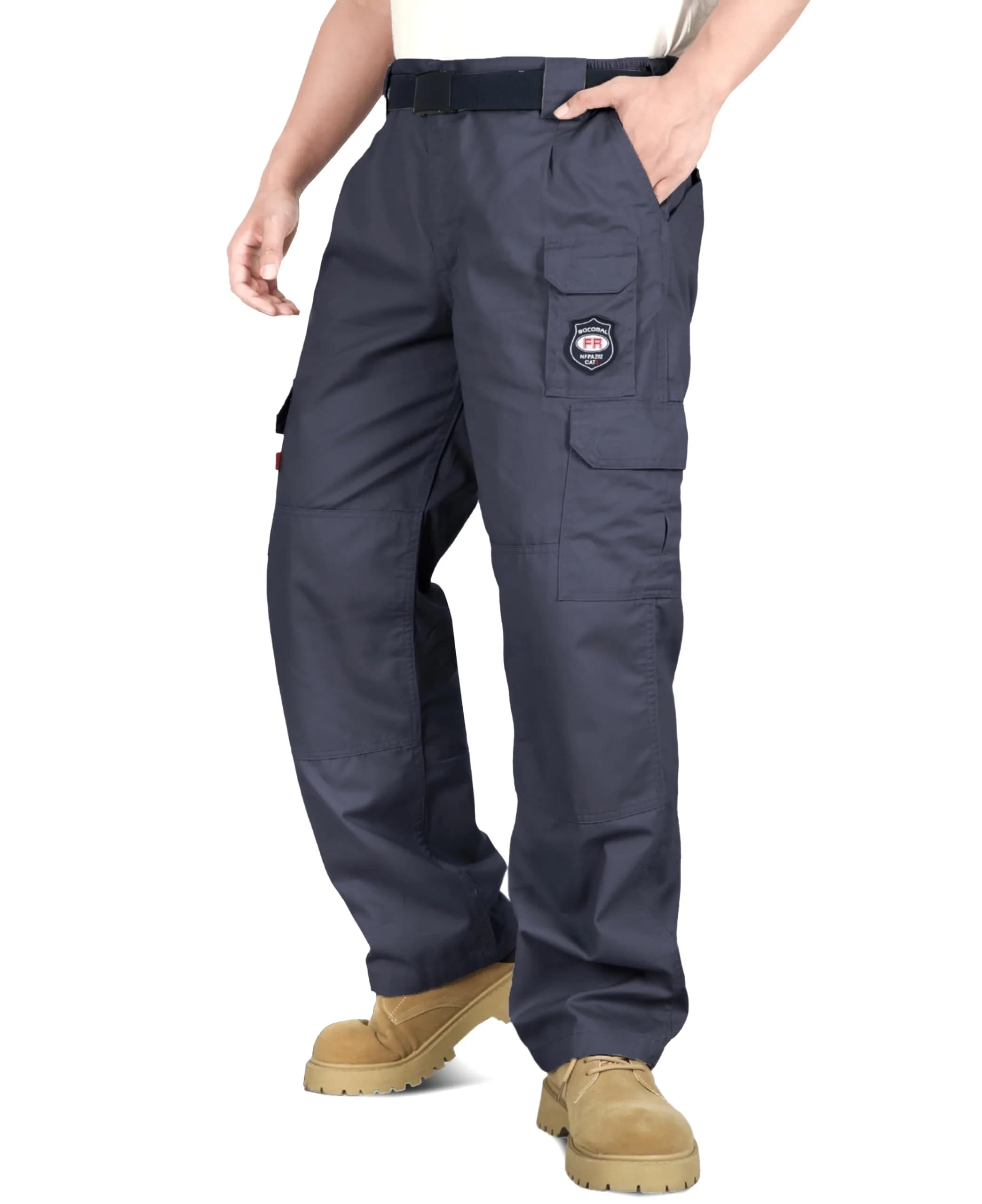 BOCOMAL Men's Flame Resistant Cargo Pants 32W x 30L | NFPA 2112 Certified, Water & Oil Resistant - main product image