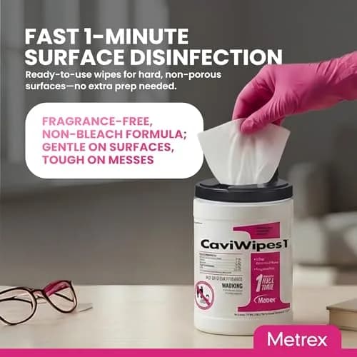 Metrex CaviWipes1 Disinfecting Wipes 160 Ct | 6"x6.75" Surface Disinfectant for Healthcare thumbnail 6