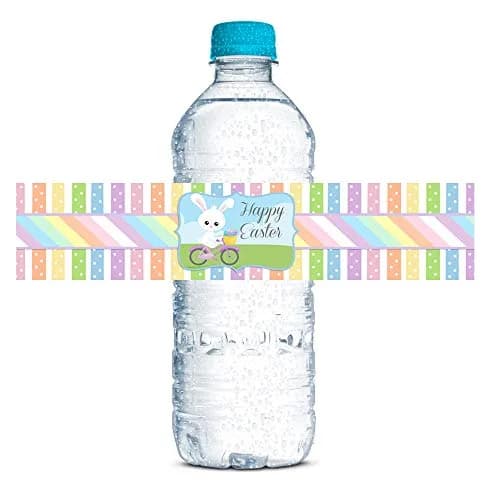 Amanda Creation Egg-celent Easter Water Bottle Wrappers 20 Pack 1.75"x8.5" | Waterproof Labels for Parties thumbnail 1