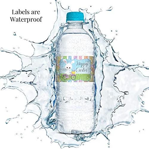 Amanda Creation Egg-celent Easter Water Bottle Wrappers 20 Pack 1.75"x8.5" | Waterproof Labels for Parties thumbnail 3