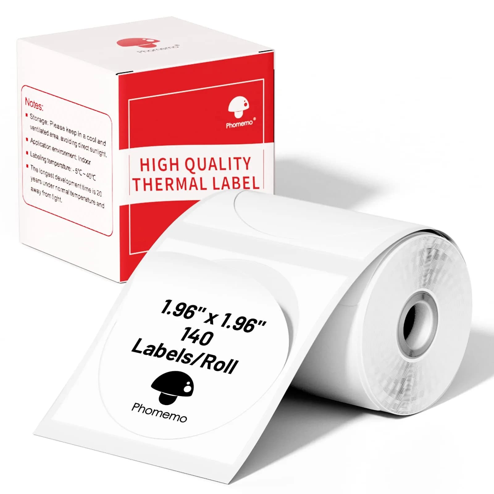 Phomemo Round Thermal Labels 1.96" | 140 PCS for M110/M100/M220/M108 - main product image