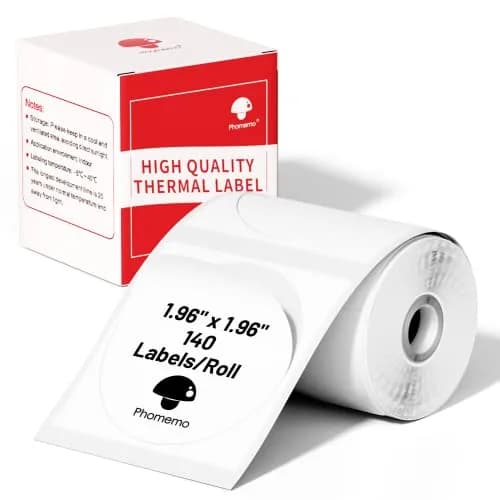 Phomemo Round Thermal Labels 1.96" | 140 PCS for M110/M100/M220/M108 thumbnail 1