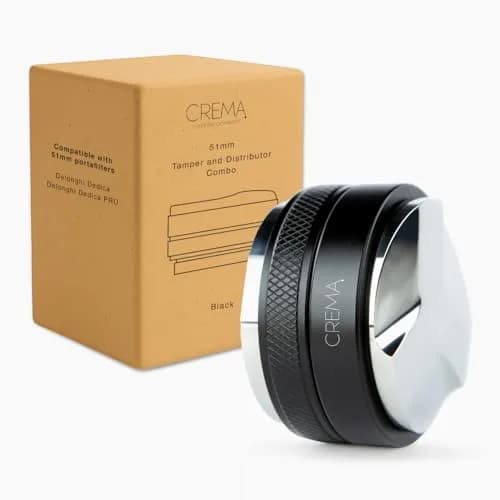 CREMA 51mm Coffee Distributor & Hand Tamper for Delonghi | Black | 1lb 3oz (595g) thumbnail 1