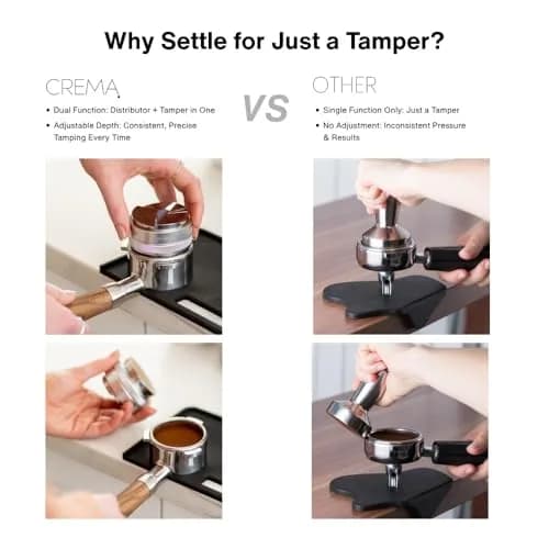 CREMA 51mm Coffee Distributor & Hand Tamper for Delonghi | Black | 1lb 3oz (595g) thumbnail 5