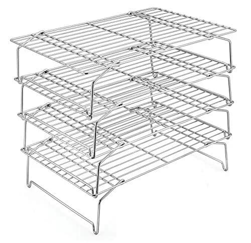 P&P CHEF 4-Tier Cooling Rack Set, Stainless Steel Stackable 15" x 10" | Durable & Rust-Free thumbnail 1
