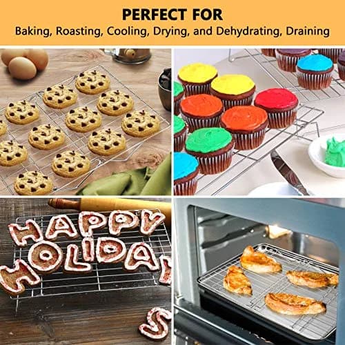 P&P CHEF 4-Tier Cooling Rack Set, Stainless Steel Stackable 15" x 10" | Durable & Rust-Free thumbnail 5