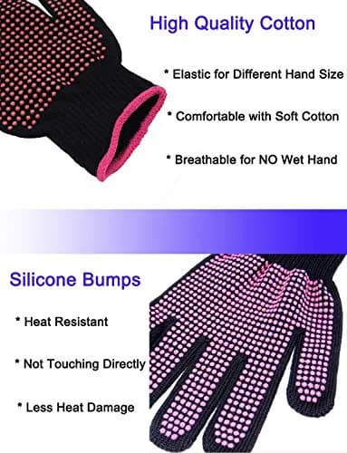 AFT90 Professional Heat Resistant Styling Gloves 24cm (9.4in) | Protects Hands from Hot Tools thumbnail 5