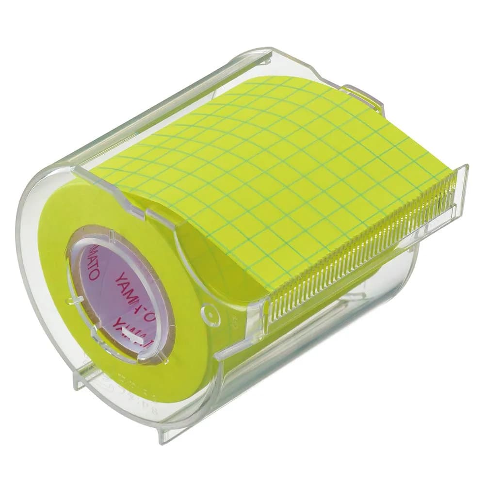 ヤマト Memoc Roll Tape 50mm x 10m Yellow Squared | Grid Tape for Organized Notes — Yellow Square