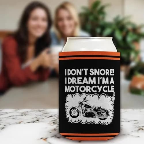 ThisWear Don't Snore Dream I'm Motorcycle Can Drink Coolers 2-Pack | Insulated Beverage Sleeve for Ice-Cold Drinks thumbnail 5