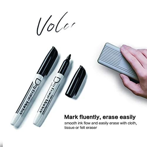 Volcanics Black Dry Erase Markers, Fine Tip, Low Odor, 125 Pack | Bulk Pack Marking Pen thumbnail 4