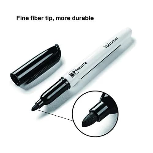 Volcanics Black Dry Erase Markers, Fine Tip, Low Odor, 125 Pack | Bulk Pack Marking Pen thumbnail 2