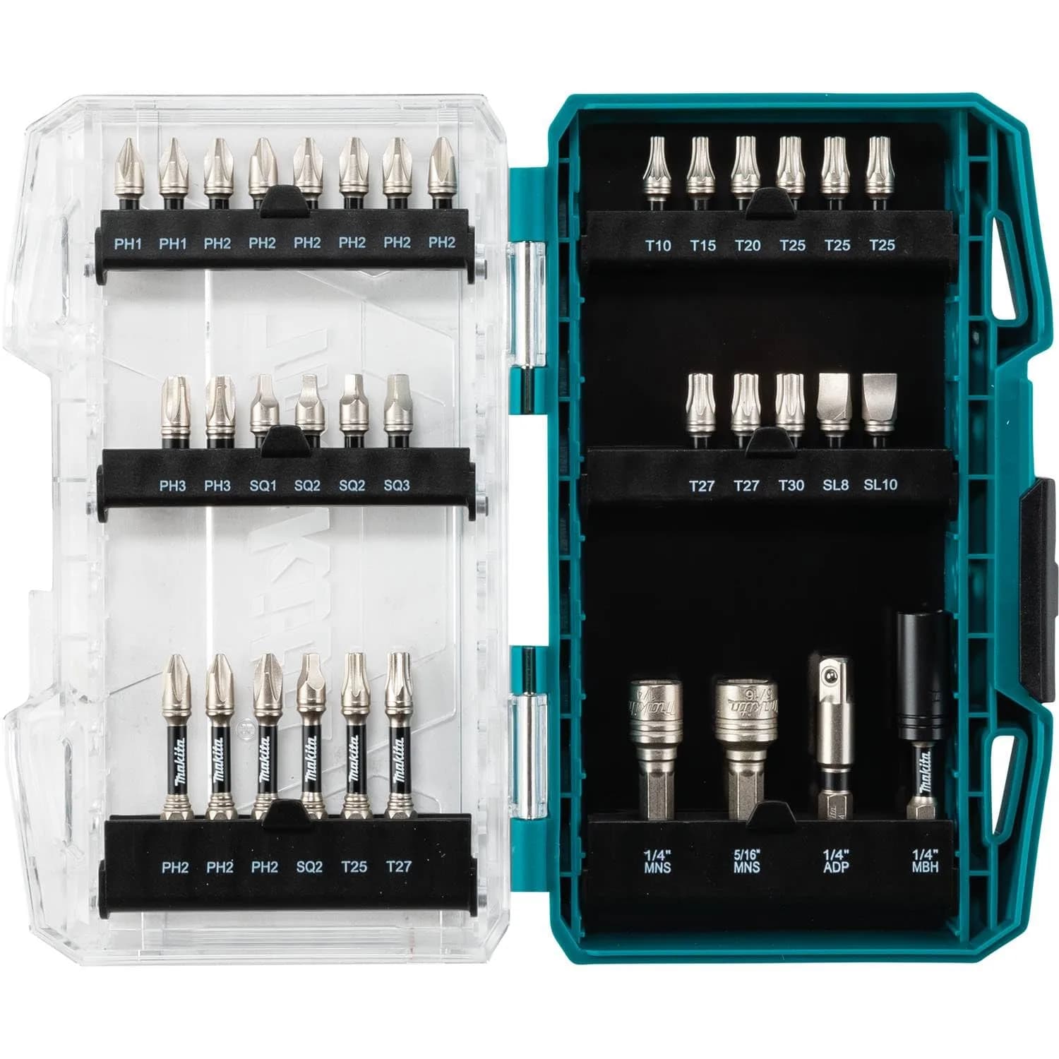 Makita Impact XPS™ 45 Pc. Impact Bit Set | Alloy Steel, Matte Nickel Finish, 1.28 lbs — 35 Piece Set