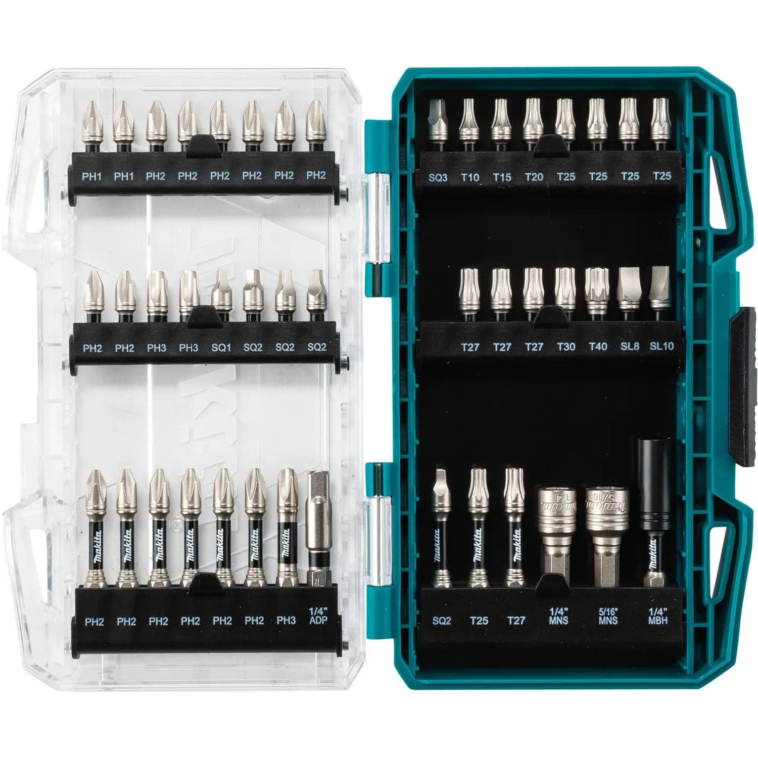 Makita Impact XPS™ 45 Pc. Impact Bit Set | Alloy Steel, Matte Nickel Finish, 1.28 lbs — Matte Nickel
