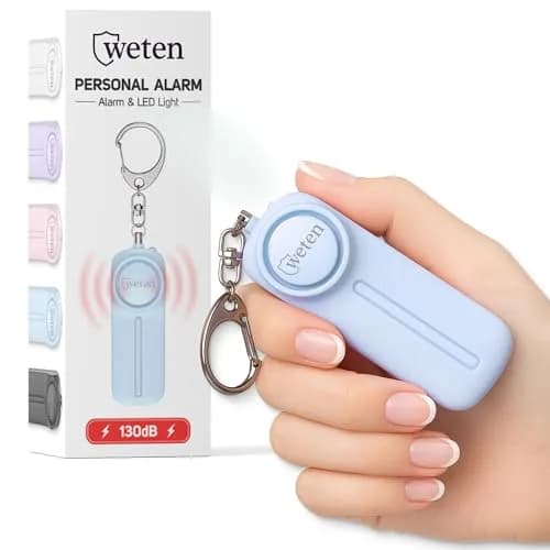 WETEN Personal Safety Alarm Keychain for Women, 130dB Siren & LED Light, Blue (2 AAA Batteries Required) thumbnail 1