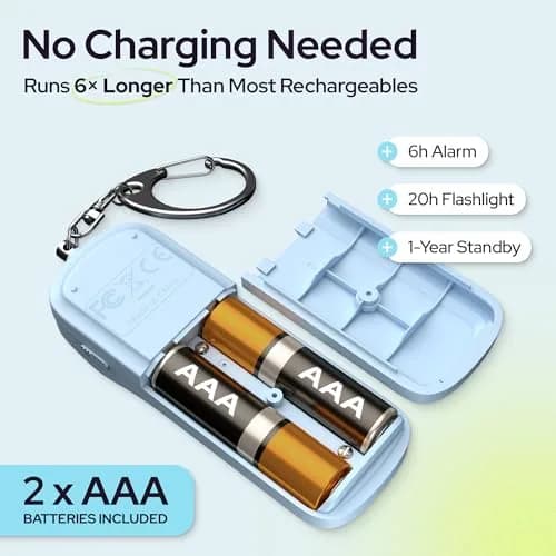 WETEN Personal Safety Alarm Keychain for Women, 130dB Siren & LED Light, Blue (2 AAA Batteries Required) thumbnail 4