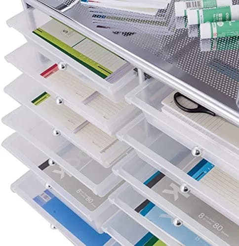 HAPPYGRILL 12-Drawer Storage Cart 25in x 15in x 29.5in | Durable Steel & Plastic thumbnail 4