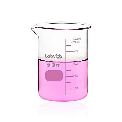 Labvida Griffin Low Form Glass Beaker 5000ml | ASTM E960 Compliant, Borosilicate, High-Temperature Resistance thumbnail 1