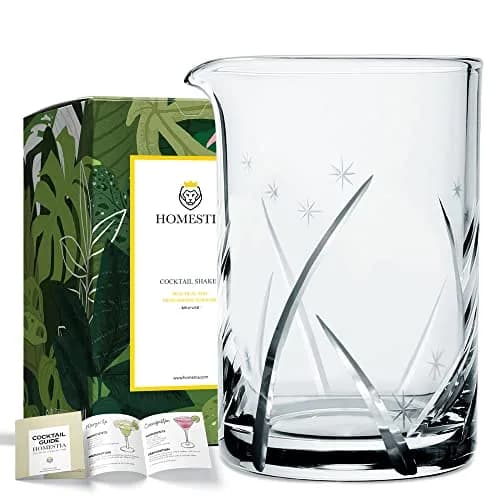 Homestia 700ml (24 Oz) Snowflake Crystal Mixing Glass | Seamless Lead-Free Crystal Bartender Glass thumbnail 1