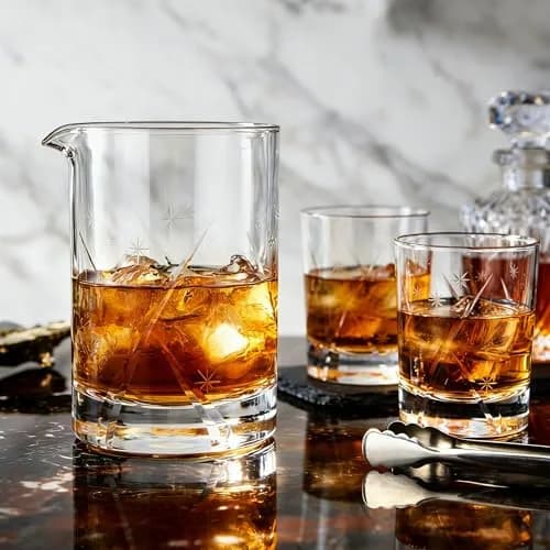 Homestia 700ml (24 Oz) Snowflake Crystal Mixing Glass | Seamless Lead-Free Crystal Bartender Glass thumbnail 6