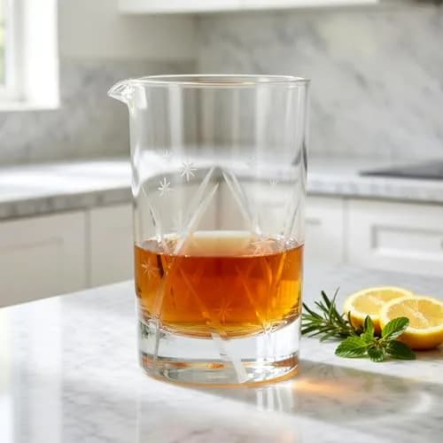 Homestia 700ml (24 Oz) Snowflake Crystal Mixing Glass | Seamless Lead-Free Crystal Bartender Glass thumbnail 8