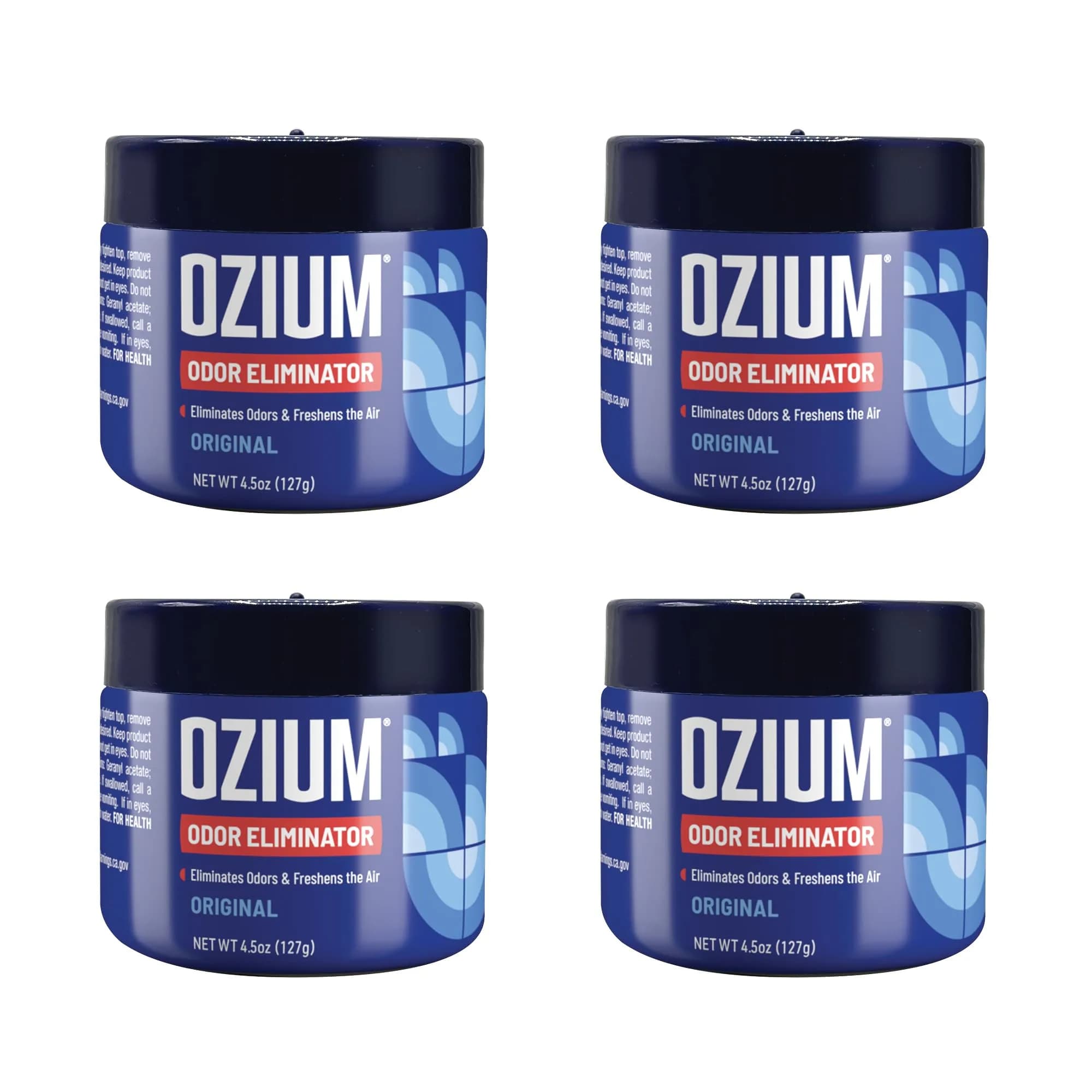 Ozium Odor Eliminating Gel Air Freshener Alternative 4.5 Oz (128g) Pack of 4 | Eliminates Stubborn Smoke Odors - main product image