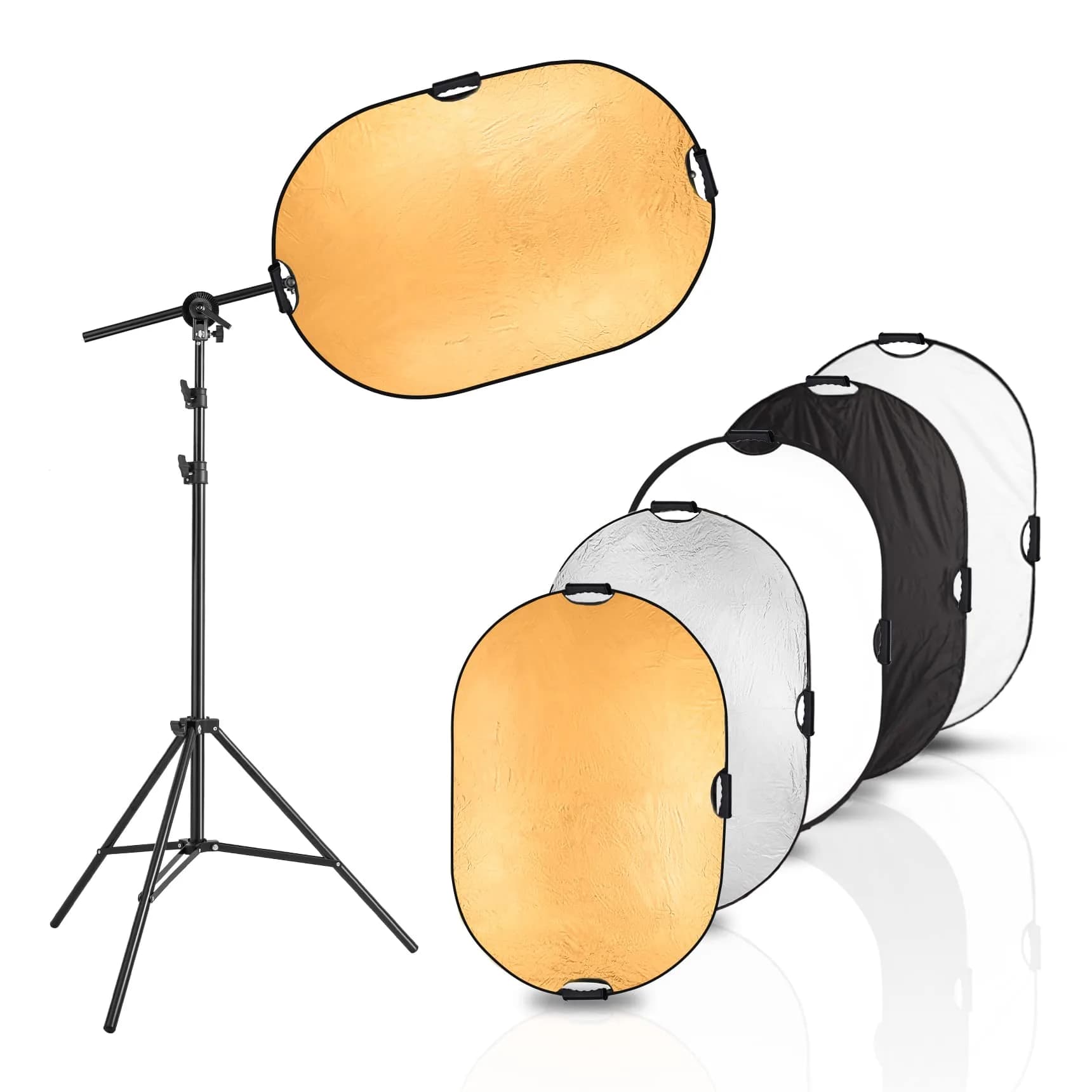 Selens Photography Reflector Stand Kit, 24x36 in 5-in-1 Reflectors | Portable, Adjustable, for Studio & Outdoor Use