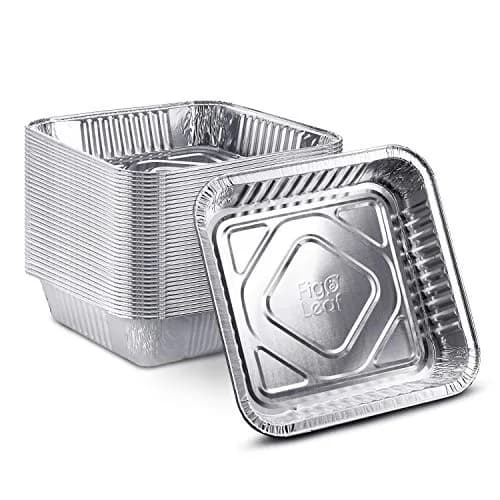 Fig & Leaf Heavy Duty Aluminum Foil Square Cake Pans 8” x 8” | Disposable & Recyclable thumbnail 1