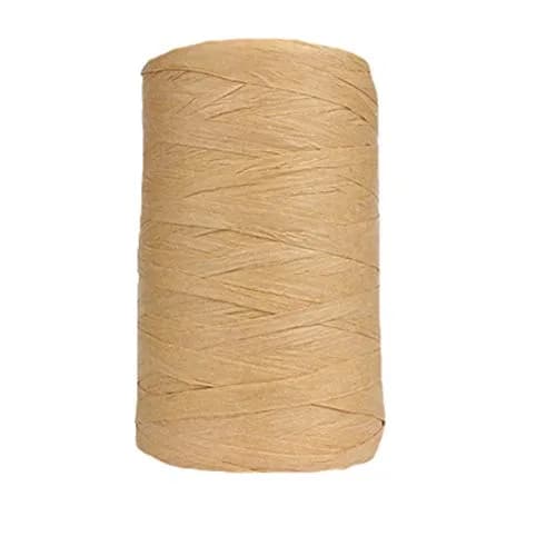 FAU Yarn Brown Raffia Paper Crochet Ribbon 316 Yards (948 Feet) | Solid Pattern for Hats & Bags thumbnail 1