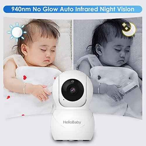 HelloBaby HB66pro Video Baby Monitor with 3.2" IPS Screen | Remote Pan-Tilt-Zoom, Night Vision, Temp Sensor, 2-Way Audio thumbnail 4