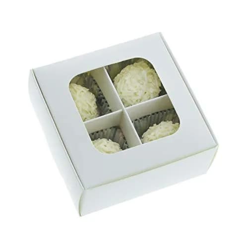 GRETEL BAKING White Food Storage Container | 20-Ct Treat Boxes with Dividers (3.5x3.5x1.57in) thumbnail 1