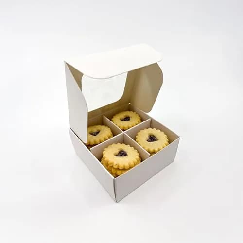 GRETEL BAKING White Food Storage Container | 20-Ct Treat Boxes with Dividers (3.5x3.5x1.57in) thumbnail 4