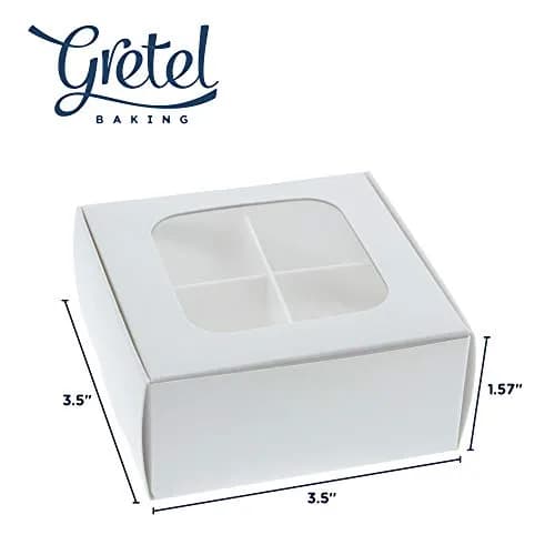 GRETEL BAKING White Food Storage Container | 20-Ct Treat Boxes with Dividers (3.5x3.5x1.57in) thumbnail 6