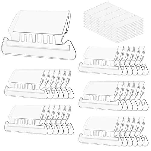 PAXCOO Hanging File Folder Tabs & Inserts 50 Sets | Transparent & White, 2-inch Wide thumbnail 1