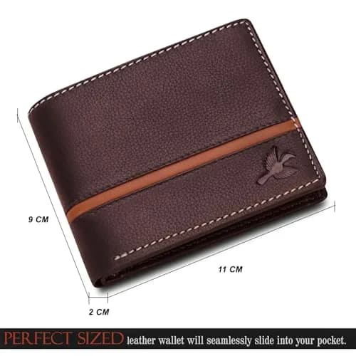 HORNBULL Denial Leather Wallet for Men | Brown Two Fold Wallet with RFID Blocking | 11 cm (W) x 9 cm (H) thumbnail 7