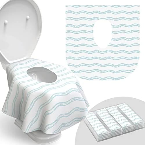Relyo Disposable Toilet Seat Covers for Travel – 20 Pack (Waves) | Waterproof & Non-Slip for Potty Training thumbnail 1