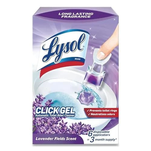 Lysol Click Gel Automatic Toilet Bowl Cleaner Lavender 6 Count | Bleach-Free Gel for Continuous Clean & Freshness thumbnail 1