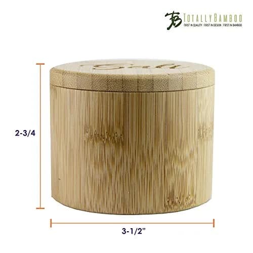 Totally Bamboo Salt Cellar Bamboo Storage Box with Magnetic Swivel Lid, 6 Ounce Capacity, Salt Engraved on Lid thumbnail 6
