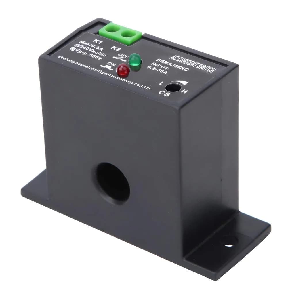 YWBL-WH AC Current Sensing Switch 0.2-30A | Self-Powered Relay for Electrical Panel Protection — Normally Closed