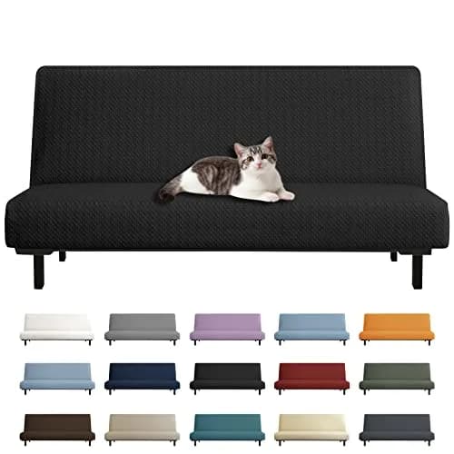 YEMYHOM Futon Cover Jacquard Design High Stretch Black | Modern Furniture Protector thumbnail 1