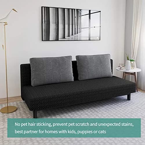 YEMYHOM Futon Cover Jacquard Design High Stretch Black | Modern Furniture Protector thumbnail 2