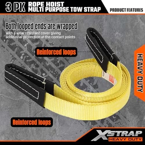 XSTRAP STANDARD 65ft (19.8m) Rope Hoist with 2x 8ft (2.4m) Lift Slings | 4000 lbs Break Strength thumbnail 5
