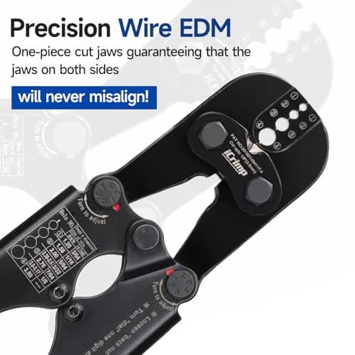 IWISS IWS-1608MC Wire Rope Crimper with Built-In Cutter, 3/64" to 1/8" (2.38mm to 3.18mm) | Heavy Duty Steel Cable Crimping Tool thumbnail 7