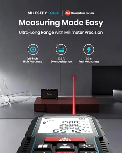 MILESEEY D5 Laser Measure 70m (229ft) with Angle Sensor | 2mm Accuracy, Area/Volume Calculation thumbnail 2