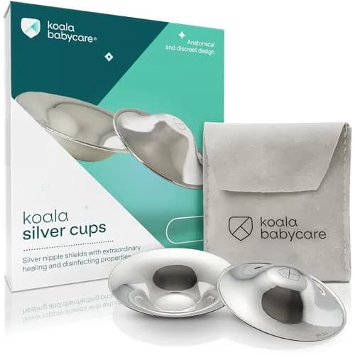 Koala Babycare Original Silver Nursing Cups 43mm (1.69 in) | Protect & Soothe Cracked Nipples thumbnail 1