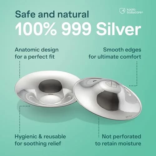 Koala Babycare Original Silver Nursing Cups Maxi Size | Protects & Soothes Cracked Nipples thumbnail 3