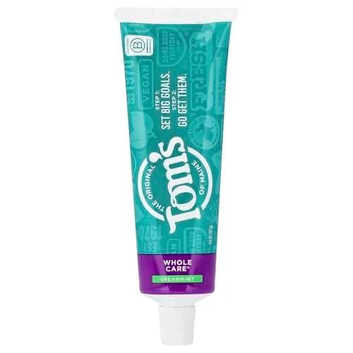 Tom's of Maine Whole Care Natural Toothpaste with Fluoride, Spearmint, 4 oz | 6 Benefits in 1 - main product image