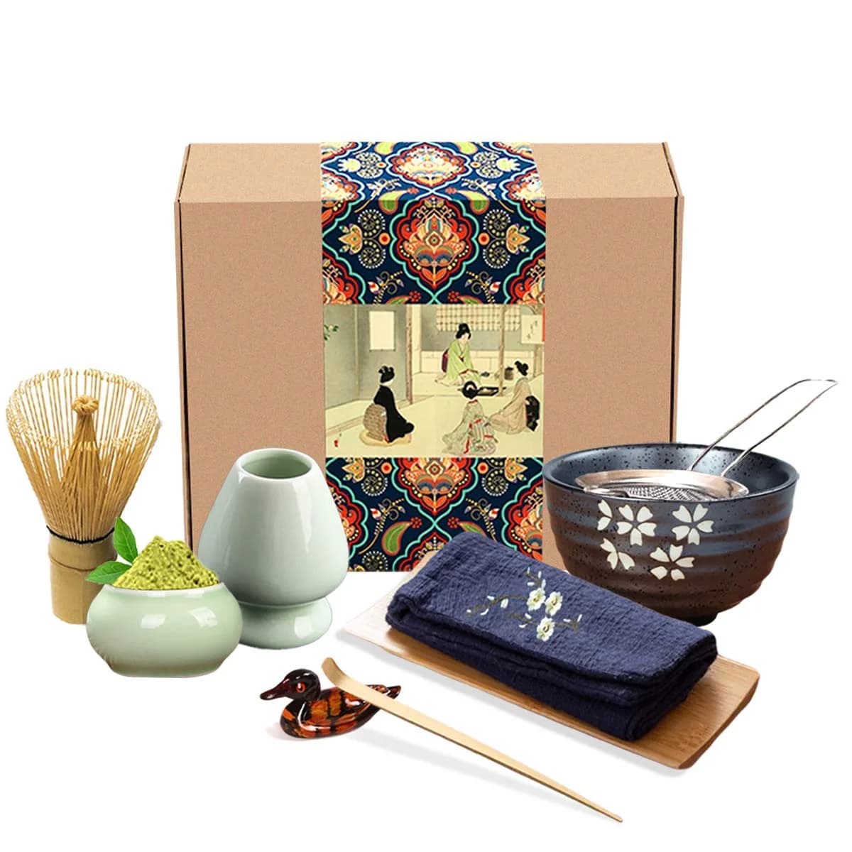 Artcome Traditional Japanese Matcha Tea Set (9Pcs) | 400ml Bowl & Bamboo Whisk Kit - main product image
