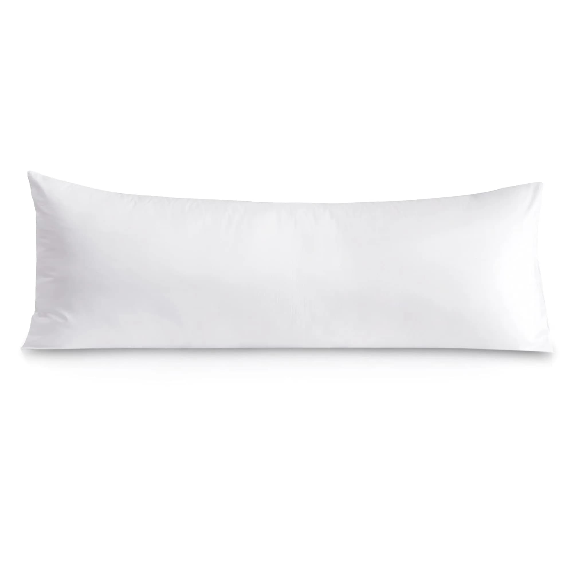 Leeden 100% Cotton Body Pillow Cover 21x54 (53cm x 137cm) | 800 Thread Count Envelope Closure Light Taupe — White / 21"x 54"